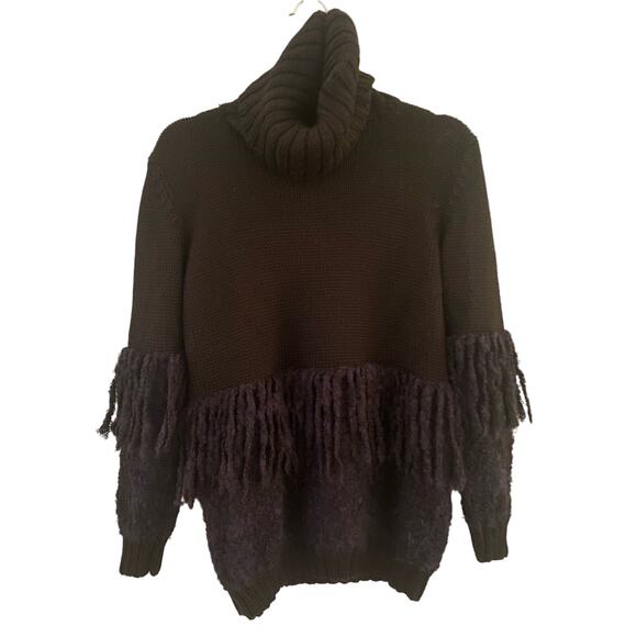 Rodebjer Alpaca Fringe Black and Blue Sweater Size XS - Picture 1 of 4
